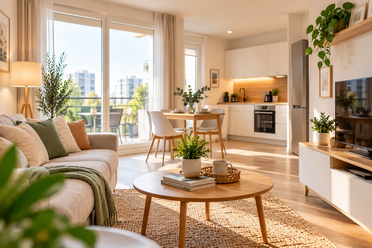 Illustration du secteur immobilier : intérieur lumineux